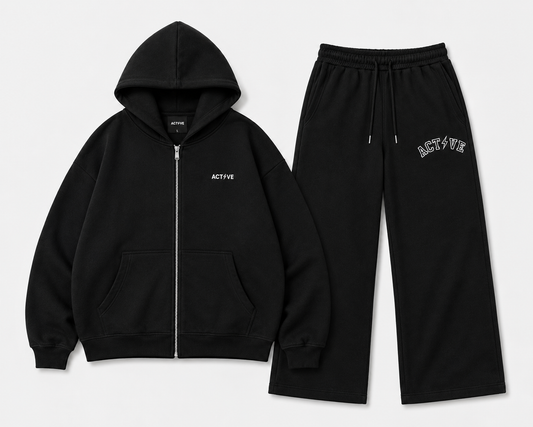 ACTIVE Essential Cotton Zip Set