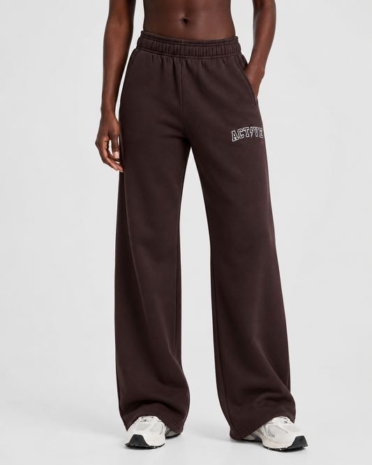 ACT⚡️VE Varsity Wide-Leg Sweatpants – Brown