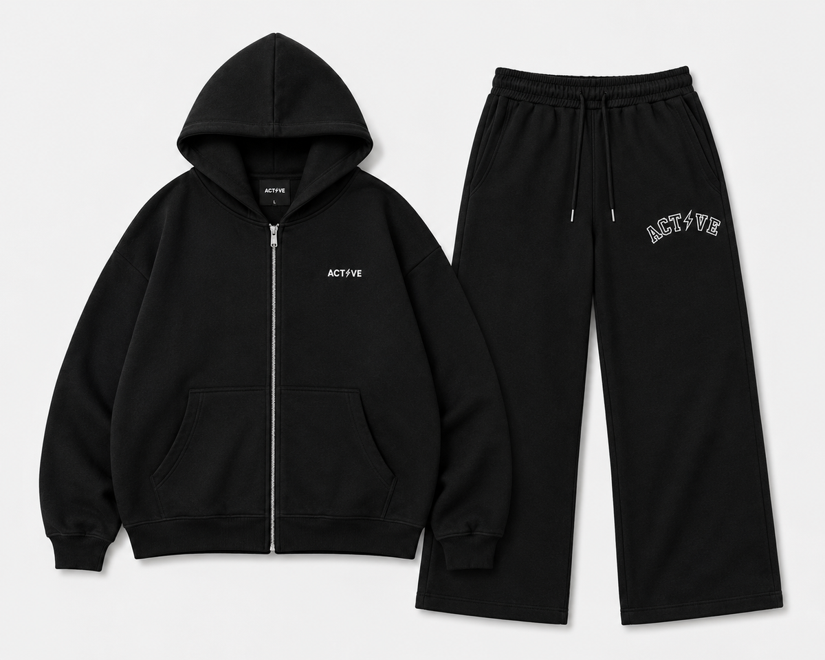 ACTIVE Essential Cotton Zip Set